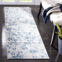 Vintage Floral Grey Blue Soft Area Rug