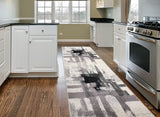 Abstract Black Gray Ivory Area Rug