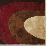 Contemporary Abstract Brown Red Soft Area Rugs