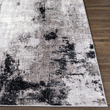 Modern Abstract Soft Area Rug, Silver/Charcoal