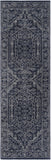 Oriental Vintage Distressed Medallion Navy/Ivory Soft Area Rug