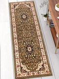 Medallion Green Traditional Soft Area Rug