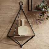 Topeka Matte Gray and Brown Triangular Wall Shelf