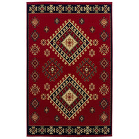 Southwest Style Bordered Red Area Rug
