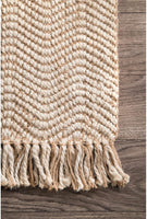 Natural Wavy Chevron Jute Area Rug