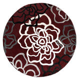Floral Gray/Grey Burgundy White Area Rug
