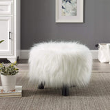 Flokati Foot, 16-Inch, White Stool