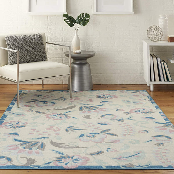 Floral Casual Ivory/Multicolor Area Rug