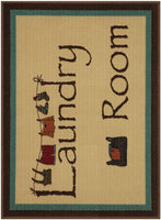 Laundry Collection Area Rug Brown Bordered