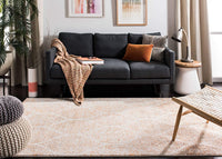 Geometric Trellis Distressed Cream/Orange Soft Area Rug