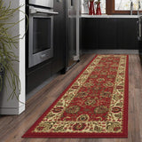 Red Persian Pattern Soft Non Slip Area Rug