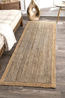 Hand Woven Jute Area Rug, Grey