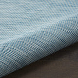 Flat-Weave Indoor/Outdoor Aqua 8' Runner Soft Area Rug