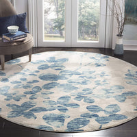 Vintage Floral Grey Blue Soft Area Rug
