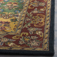 Heritage Collection Handmade Traditional Oriental Premium Wool Area Rug Multi / Burgundy
