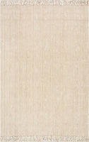 Natural Wavy Chevron Jute Area Rug