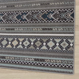 Moroccan Geometric Low Profile Pile Indoor Area Rugs Gray