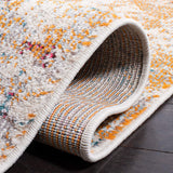 Madison Collection Modern Abstract Ivory / Orange Area Rug