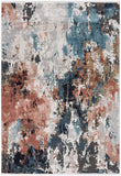 Grey & Copper Abstract Soft Area Rug