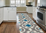 Gray Turquoise Blue Shag Area Rug