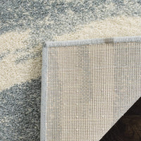 Modern Wave Distressed Area Rug, Cream / Slate