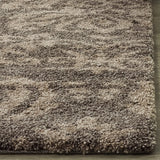 Damask Plush 1.2-inch Thick  Shag Area Rug, Smoke / Beige