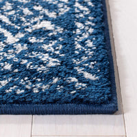 Moroccan Boho Distressed Area Rug Navy / Ivory