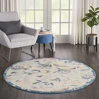 Floral Casual Ivory/Multicolor Area Rug