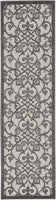 Floral Grey Charcoal Indoor/Outdoor Area Rug