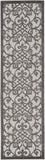 Floral Grey Charcoal Indoor/Outdoor Area Rug