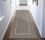 Sohaib Ottomanson Jardin Indoor/Outdoor Bordered Rug Grey