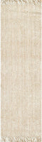 Natural Wavy Chevron Jute Area Rug
