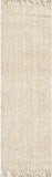 Natural Wavy Chevron Jute Area Rug