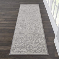 Transitional Floral Ivory/Grey Area Rug