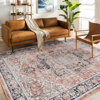 Machine Washable Area Rugs, Persian Vintage Medallion Boho Rug for Living Room Rugs - Stain Resistant & Non-Slip