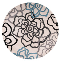 Contemporary Floral Cream Blue Brown Area Rug