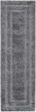 Grey Box Border Textured Thick Plush Shag Area Rug