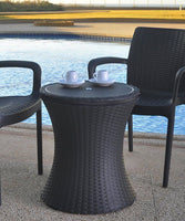 Patio Cooler Bar Table Rattan Style