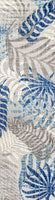 Tropics Palm Leaves Indoor/Outdoor Gray/Blue Area Rug