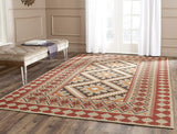 Safavieh Veranda Collection VER099 Boho Indoor/ Outdoor Non-Shedding Stain Resistant Patio Backyard Area Rug, 8' x 11', Red / Natural