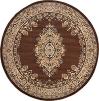 Traditional Medallion Brown Soft Area Rug