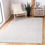 Moroccan Boho Distressed  Area Rug Light Grey / Ivory