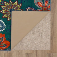 Home Whinstone Paisley Floral Soft Area Rug, Dark Teal Multi