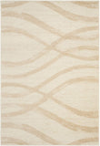 Modern Wave Distressed Soft Area Rug, Cream / Champagne