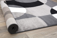 Circle Gray White Black Soft Area Rug