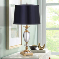 Vienna Full Spectrum Crystal Table Lamp with Navy Shade