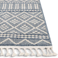 Ventova Denim Blue Tribal Geometric Area Rug