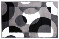 Circle Gray White Black Soft Area Rug