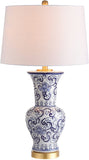 Leo 28.5" Chinoiserie LED Table Lamp Blue/White