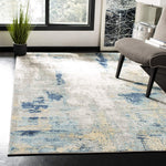 Sohaib Safavieh Jasper Collection JSP101A Modern Abstract Non-Shedding Stain Resistant Living Room Bedroom Area Rug, 9' x 12', Grey / Gold